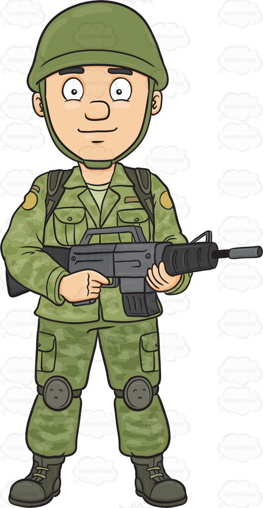 A Brave And Proud Soldier Holding A Machine Gun