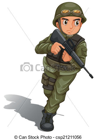 A brave soldier fighting - cs - Soldier Clipart