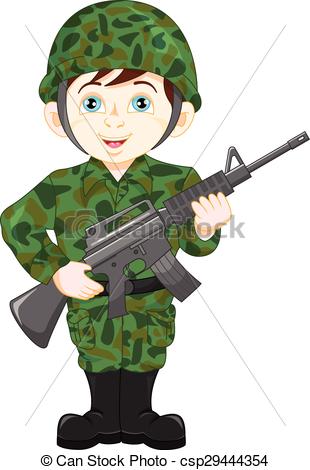 Soldier cartoon character cli