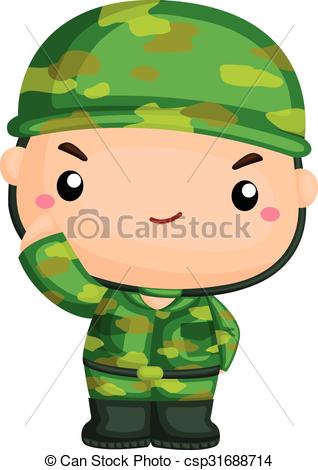 A Dabbing Soldier - Cartoon C