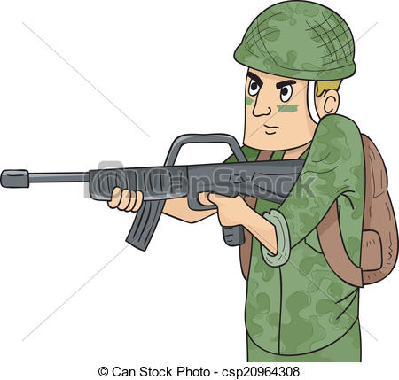 Machine Gun Soldier - csp2096 - Soldier Clipart