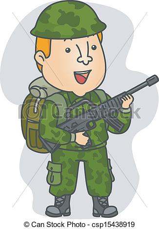 A Dabbing Soldier - Cartoon C