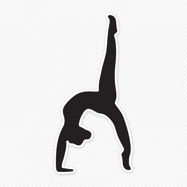 Solid Black Gymnast Silhouette Sticker
