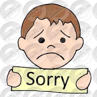 Sorry Picture for Classroom / Therapy Use Great Sorry Clipart