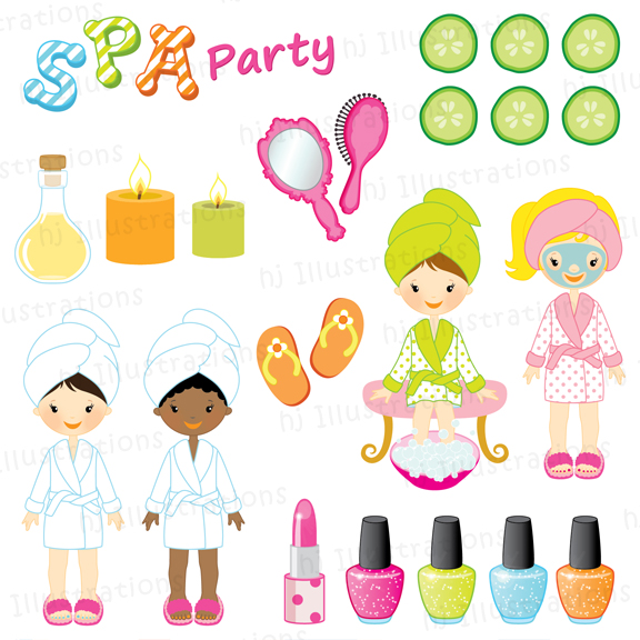 Spa Party Invitation Spa Party Spa Party Clipart Spa Clipart Nail