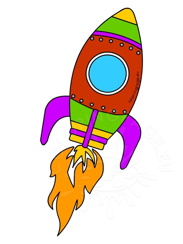 Rocket in space clipart