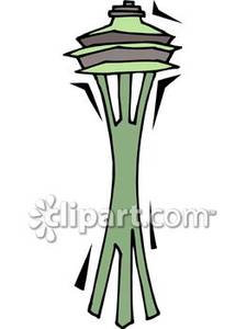 Space Needle Rocket Clipart #1
