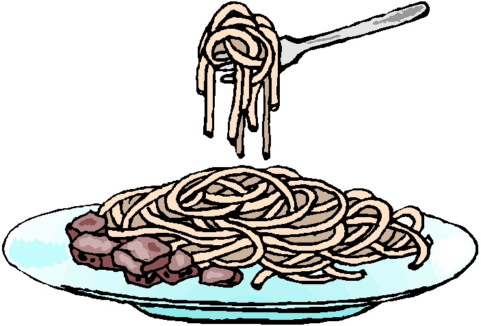 Spaghetti dinner clipart black and white .