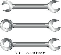 . ClipartLook.com Steel Spanners - detailed illustration of a set of steel.