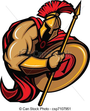 Trojan Mascot Body with Sword