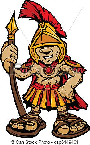 Spartan Trojan Mascot .