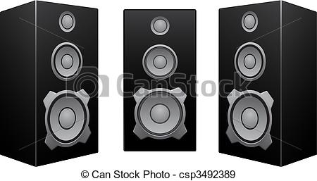 Black speaker white background - csp3492389