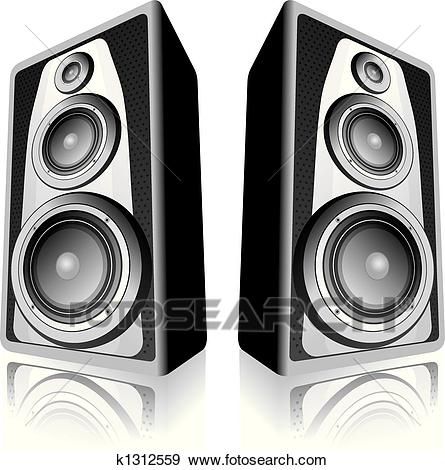 Clip Art - Speakers on white background. Fotosearch - Search Clipart,  Illustration Posters,
