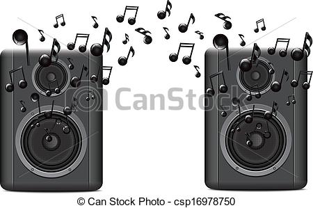 Speakers On Stands Clipart #1
