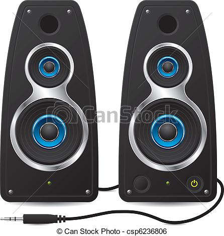 Stereo speakers with plug - c - Speakers Clipart