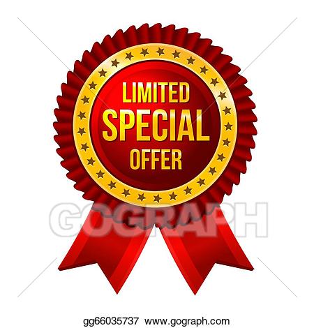 Lbel Limited Special Offer with ribbons Vector