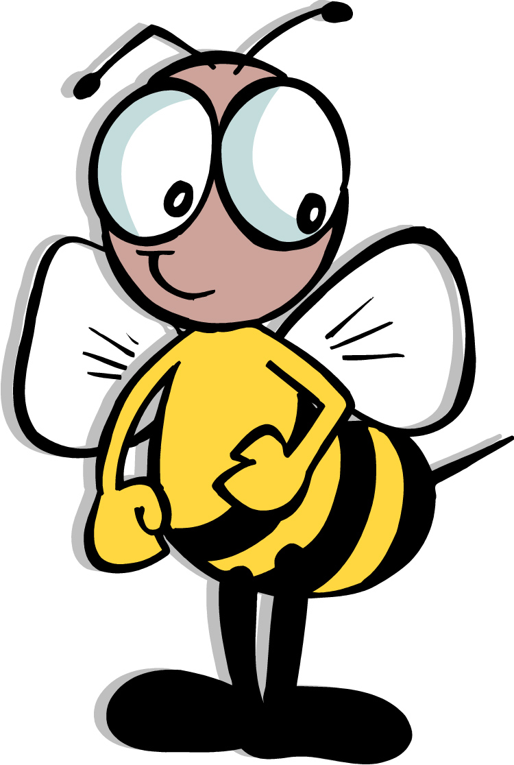 Happy Bee Student Holding A S