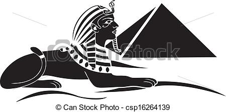 ... sphinx with pyramid black - Sphinx Clipart