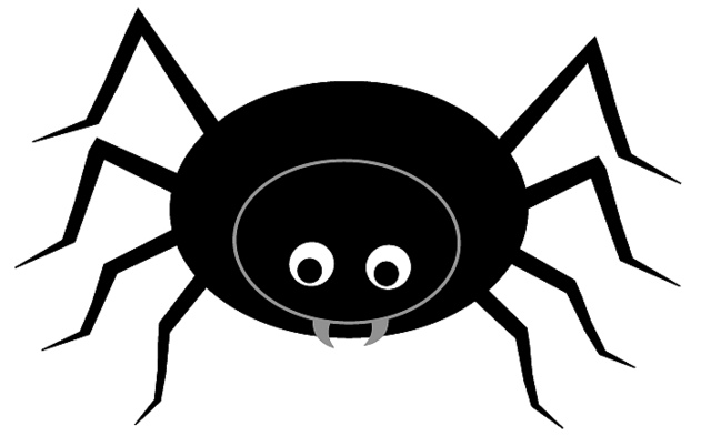 Spider clipart black and whit