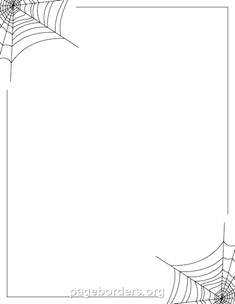 Halloween border spider web b
