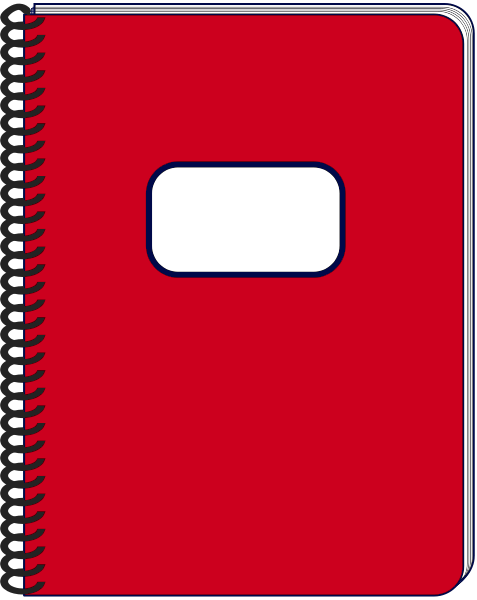 Spiral Notebook Red Clip Art  - Notebook Clip Art