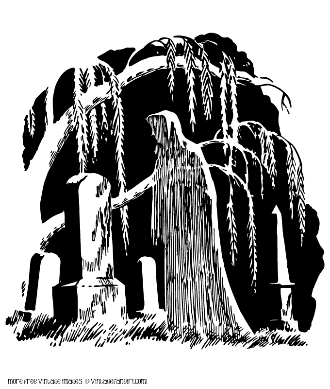 Spooky Ghost in a Graveyard .
