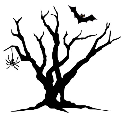 Spooky Halloween Tree Clipart - Scary Halloween Clipart