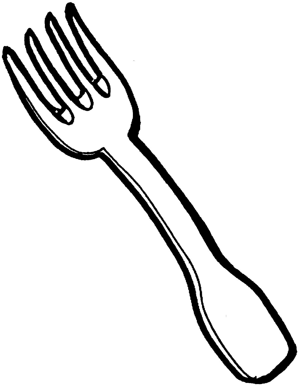 spoon and fork drawing - Fork Clip Art