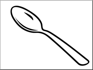 Clip Art: Basic Words: Spoon Bu0026W Unlabeled I abcteach clipartlook.com - preview 1
