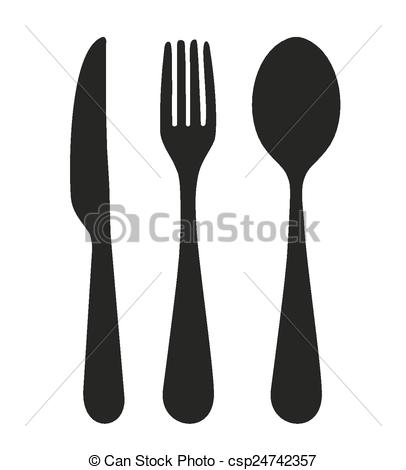knife, fork and spoon - csp24742357