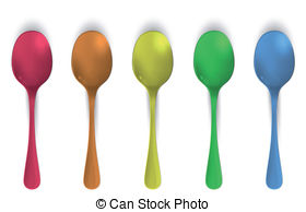 . ClipartLook.com Realistic colorful spoon. Vector design.