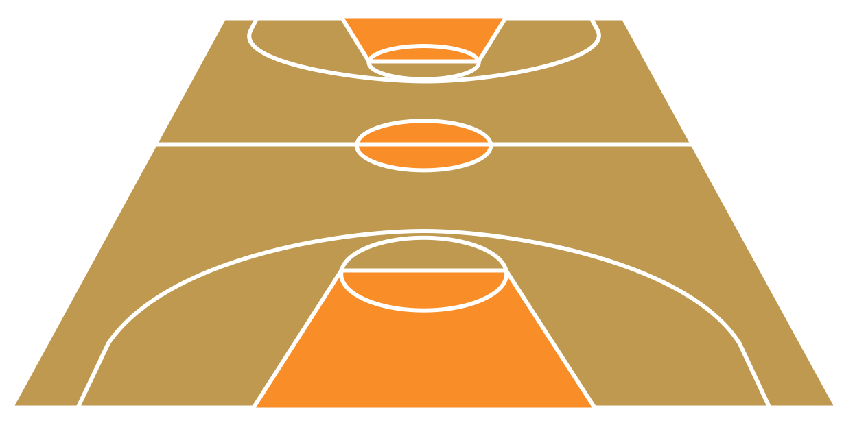 Sport Basketball Court View From Short Side Template Png