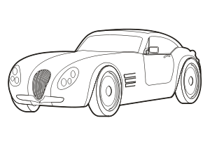 Sport Car Large Pixel Clipart - Car Black And White Clipart