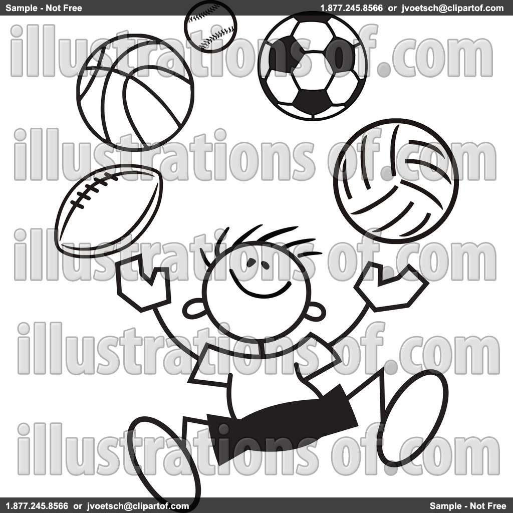 sports clipart black and white