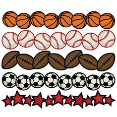 Sports Borders SVG cutting files for scrapbooking sports balls clipart sports svg cut files cricut cut