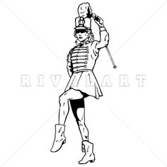 Sports Clipart Image of A Marching Band Baton Twirler http://www.rivalart