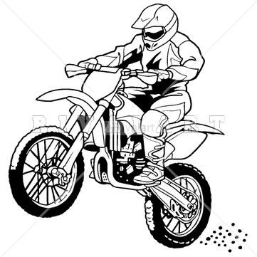Sports Clipart Image of A Motocross Rider On A Dirt Bike