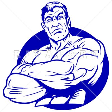 Sports Clipart Image of A Strong Man With His Arms Crossed