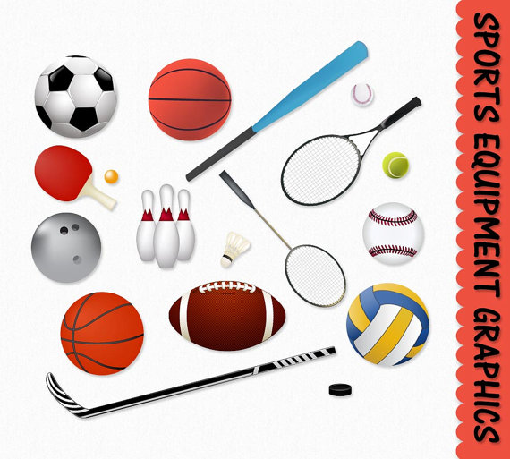 Sports Equipment Clip Art Cli - Sports Equipment Clipart