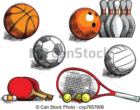 Sports Equipment - sketching sporting equipment for.