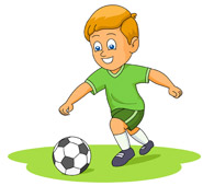 boy with football soccer ball