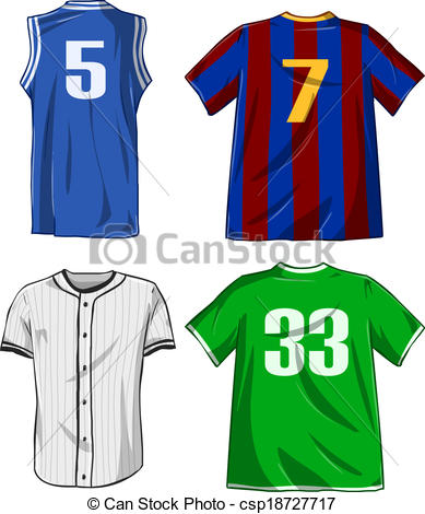 Sports Shirts Pack - csp18727 - Sports Wear Clipart