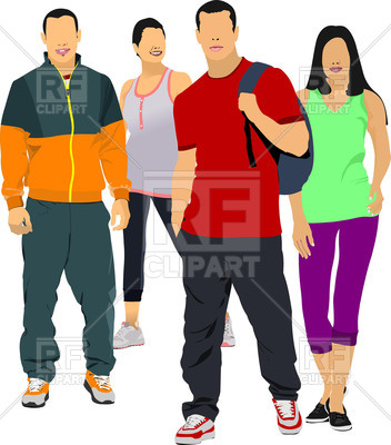 Students - young people in sp - Sports Wear Clipart