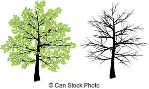 ... Spring and winter tree - Tree illustration depicting spring.