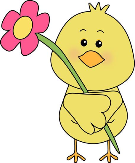 Spring Birds Clip Art | Bird and a Flower Clip Art Image -