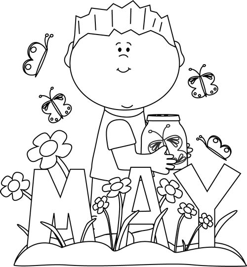 Spring Clip Art Black And ..