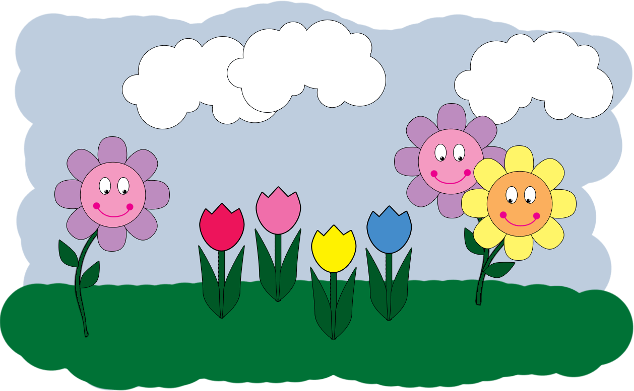 bees and flowers clip art