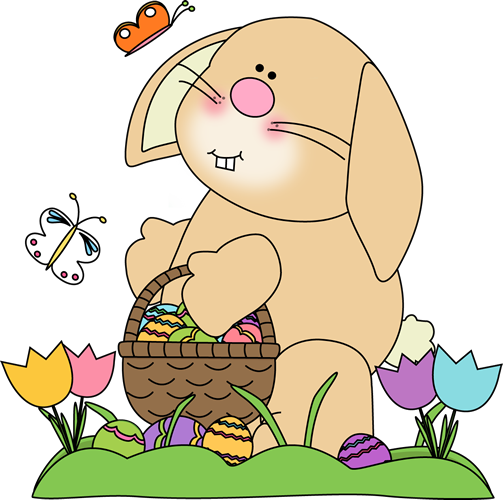 Easter Bunny With Eggs Clipar
