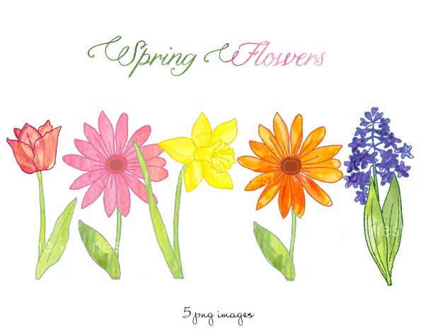 Spring flowers border clipart - Spring Flowers Clip Art Free