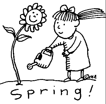 ... Spring Clip Art Black And